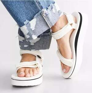 TEVA Mesh Platform Sandals in Bright White // 11